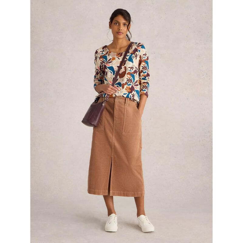 White Stuff Maren Organic Cord Skirt image number 3